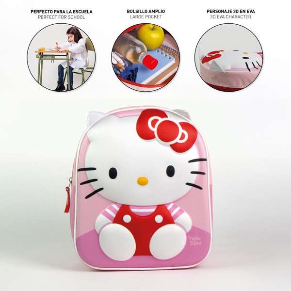 Cerdà Cartable à Dos Personnage 3D Hello Kitty pour Enfant - Rose - Dimensions 22 x 28 x elembold 10 cm Cerdà Cartable à Dos Personnage 3D Hello Kitty pour Enfant - Rose - Dimensions 22 x 28 x elembold 10 cm