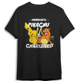 Pokémon T-shirt enfant Pikachu vs Charizard en coton 165 g - Taille 10 ans