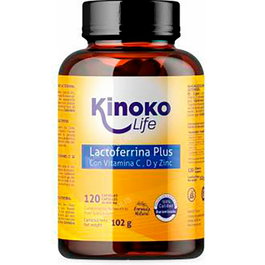 KINOKO LIFE LACTOFERRINA PLUS (500mg VitC, Zinc et Vit D3 2000iu) 120 capsules