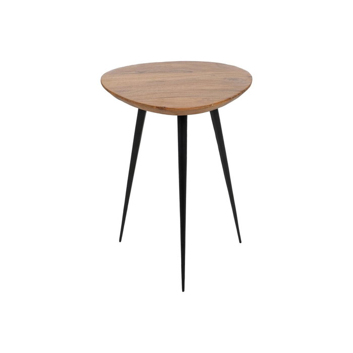 Jeu de 3 tables Noir Naturel Fer Bois d'acacia 86 x 81 x 43 cm (3 Unités)
