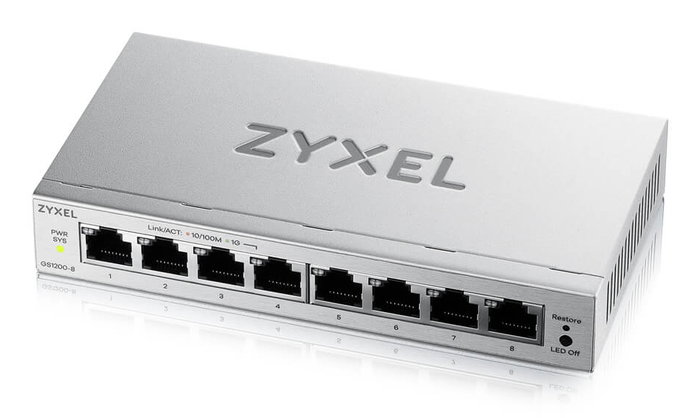 Zyxel GS1200-8V3 Switch Gigabit 8 ports PoE/PoE+ Zyxel GS1200-8V3 Switch Gigabit 8 ports PoE/PoE+
