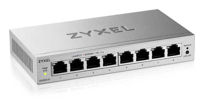 Zyxel GS1200-8V3 Switch Gigabit 8 ports PoE/PoE+ Zyxel GS1200-8V3 Switch Gigabit 8 ports PoE/PoE+