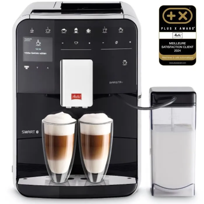 Melitta Barista T Smart F830-102 - Machine à café automatique connectée noire avec moulin rapide et silencieux - Jusqu'à 18 spécialités