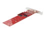 Startech Tarjeta Interfaz Dual M.2 PCIe 4.0 - 2 SSD NVMe/AHCI - 7,8 GB/s - RAID 0/1/JBOD - Pcie - Carte - B