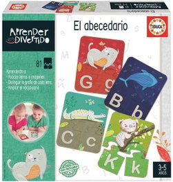 Educa - Juego Aprender es Divertido El Abecedario - Jeu éducatif pour apprendre l'alphabet en espagnol avec 81 pièces emboîtables - De 3 à 5 ans