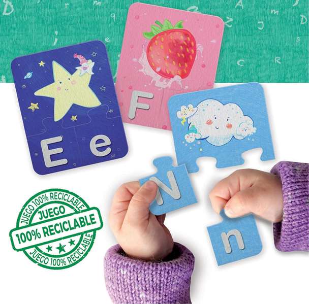 Educa - Juego Aprender es Divertido El Abecedario - Jeu éducatif pour apprendre l'alphabet en espagnol avec 81 pièces emboîtables - De 3 à 5 ans