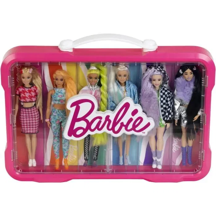 KLEIN Mallette Vitrine Barbie 5808 - Pour 6 Poupées avec Fermoir Lumineux, Décor Attrayant, Poignée et Fixation Murale, Dès 3 Ans KLEIN Mallette Vitrine Barbie 5808 - Pour 6 Poupées avec Fermoir Lumineux, Décor Attrayant, Poignée et Fixation Murale, Dès 3 Ans