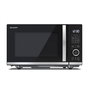 Sharp YC-QG204AE-B Four à micro-ondes digital avec grill 800W 20L, cavité plate sans plateau tournant, argenté