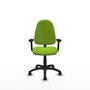 Chaise Algarra Contact permament de base Cuir écologique Vert pistache Structure polyamide noire Accoudoir 2D Sans appui-tête Roulettes pour moquette