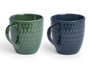 Vessia Tasse de petit-déjeuner assortie 2 couleurs foncées 600 ml céramique 15x11x11 cm (Set de 24)