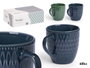 Vessia Tasse de petit-déjeuner assortie 2 couleurs foncées 600 ml céramique 15x11x11 cm (Set de 24)