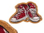 Giftdecor Felpudo Forma Zapatillas 60 x 40 cm Fibre de Coco et PVC Blanc et Rouge (Set de 10)