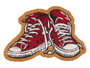Giftdecor Felpudo Forma Zapatillas 60 x 40 cm Fibre de Coco et PVC Blanc et Rouge (Set de 10)