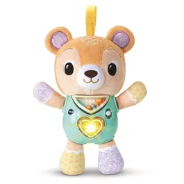 Vtech Baby Vtech-Lumi Chant'Ourson - Hochet d'éveil musical et lumineux en tissu pour bébé, bouton cœur avec phrases et billes sonores