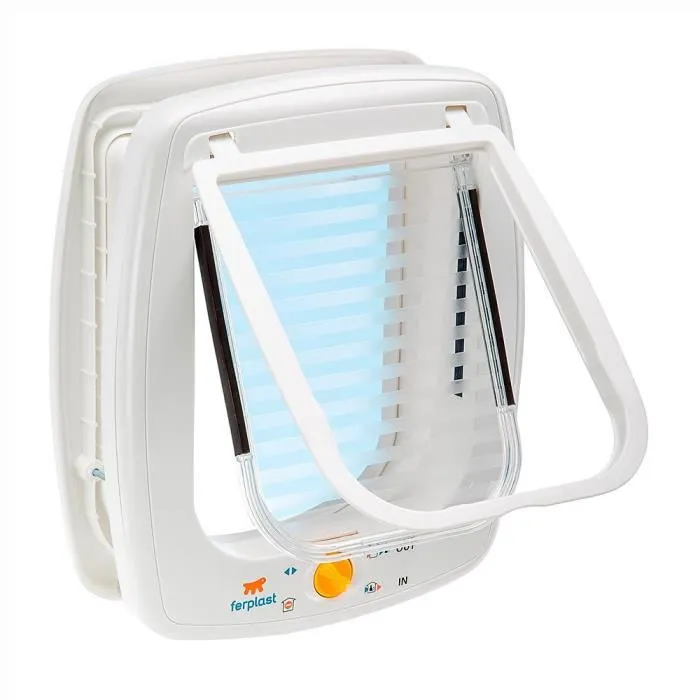 Ferplast Chatière Plastique Swing - Porte pour Grand Chat et Petit Chien - 26,2 x 10,2 x 31,2 cm - Blanc - 4 Positions de Fermeture