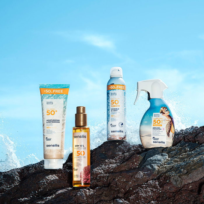 Sensilis Huile Sèche Optimiseur de Bronzage SPF50 - Protection Solaire Corps Haute Sécurité - Texture Non Grasse - Flacon 150 ml