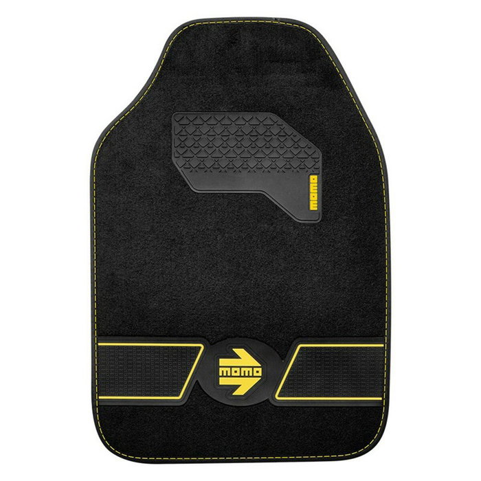 Momo Ensemble de 4 tapis FUN Noir/Jaune Universel