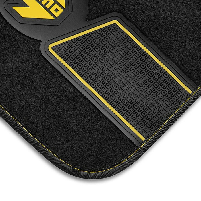 Momo Ensemble de 4 tapis FUN Noir/Jaune Universel