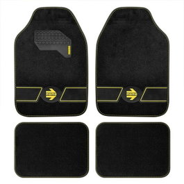 Momo Ensemble de 4 tapis FUN Noir/Jaune Universel