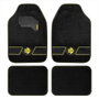 Momo Ensemble de 4 tapis FUN Noir/Jaune Universel