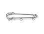 Innspiro Aiguilles fermoirs métalliques à 3 anneaux argentées 50,0x10,7mm, 2 unités