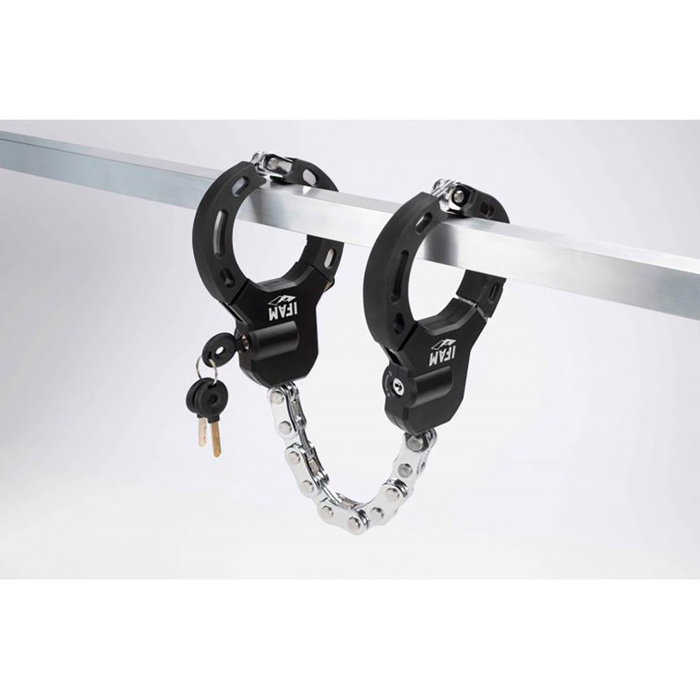 Ifam Mobility Cuff Lock Antivol multifonction trottinette vélo menottes acier avec étui clés Ifam Mobility Cuff Lock Antivol multifonction trottinette vélo menottes acier avec étui clés