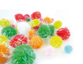 Innspiro Pompons brillants Mix couleurs et tailles 200u. approx.