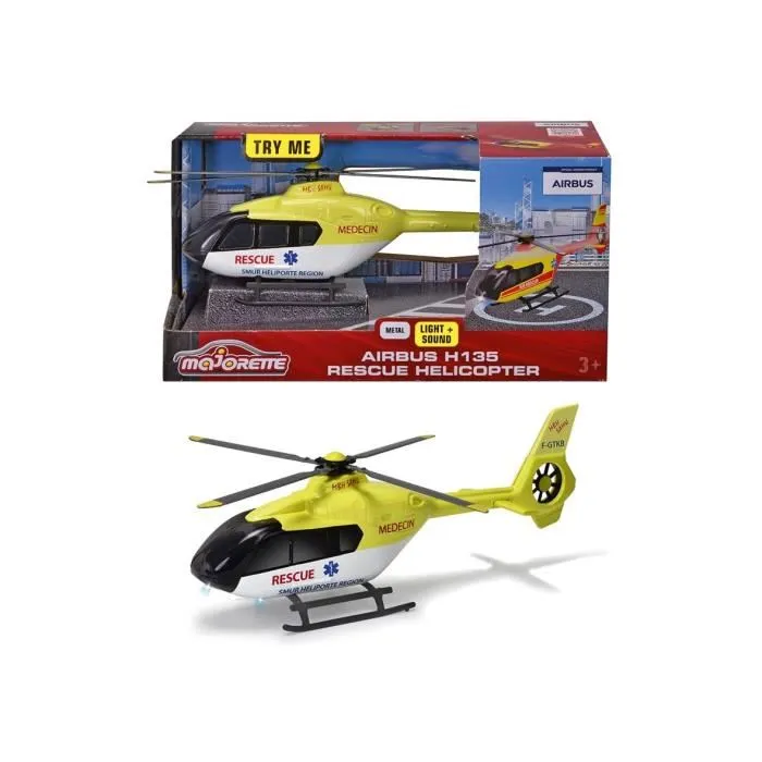 Majorette Hélicoptère Samu Airbus H135 - Modèle 1/43 (22 cm) - Jouet Enfant Dès 3 Ans
