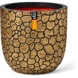 CAPI EUROPE Clay NL Pot boule design, 35 x 34 cm, Noir doré, pour intérieur et extérieur