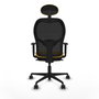 Piqueras y Crespo Chaise de Bureau avec Appui-tête 1D036N1 Jaune