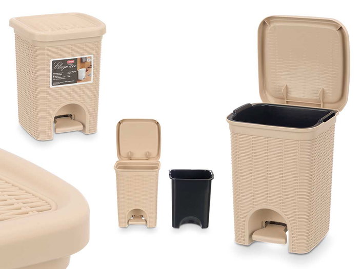 STEFANPLAST Elegance Poubelle 6L Crema STEFANPLAST Elegance Poubelle 6L Crema