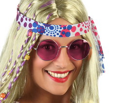 Lunettes rondes roses carnaval femme adulte