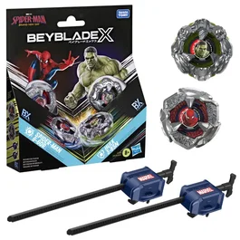 Beyblade X et Marvel Spider-Man 6-60R contre Hulk 3-85N avec 2 lanceurs