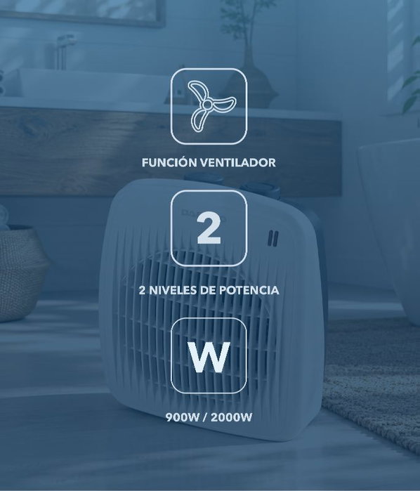 DAEWOO Chauffage d'air 1800-2000W avec système antivoltage