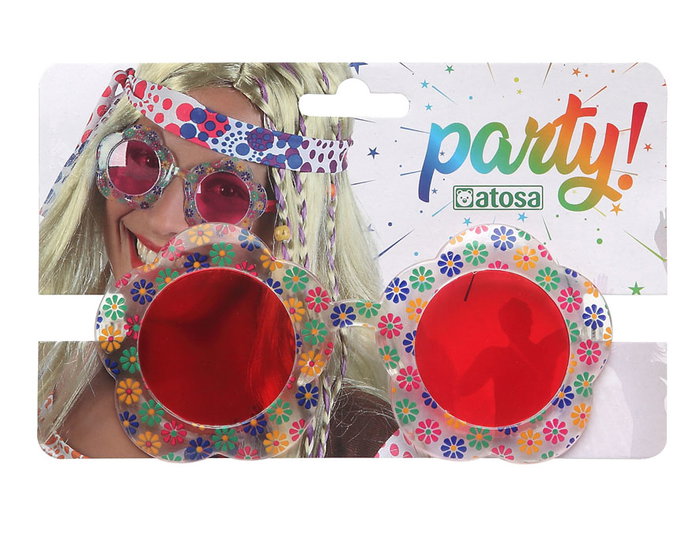 Gafas Flores Hippie Lunettes de Soleil Rouge pour Femme Adulte Style Rétro Festival Fête Gafas Flores Hippie Lunettes de Soleil Rouge pour Femme Adulte Style Rétro Festival Fête