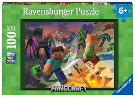 Ravensburger Puzzle XXL Minecraft 100 pièces - Jeu de patience et de réflexion sur le thème Minecraft