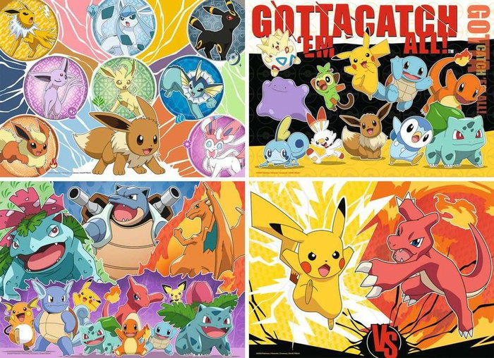 Ravensburger Pack de 4 puzzles Copains Pokémon (4x100 pièces)