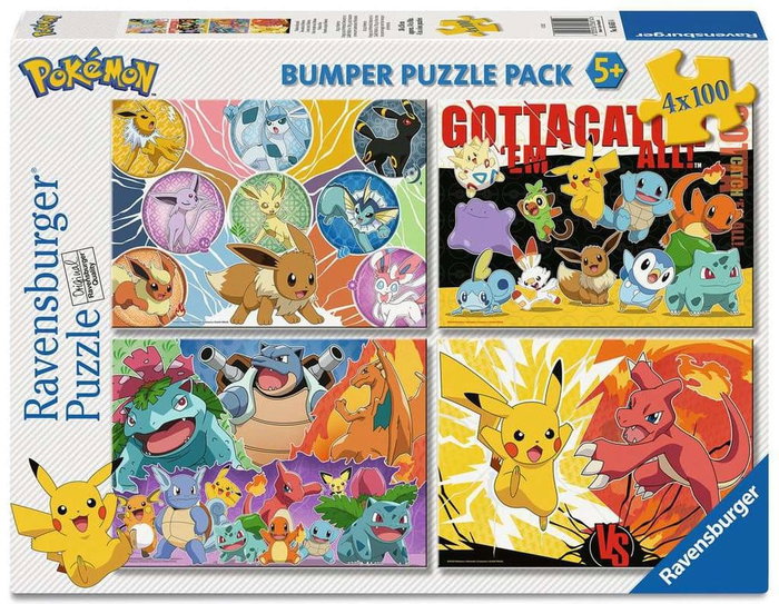 Ravensburger Pack de 4 puzzles Copains Pokémon (4x100 pièces)