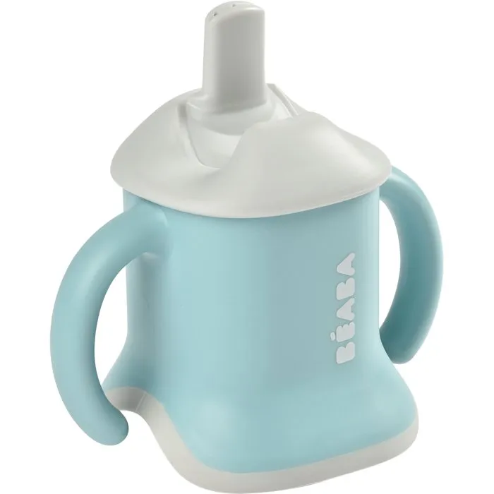 Beaba Evoluclip - Tasse d'apprentissage évolutive 3-en-1 Biberon, Gourde et Verre - Bleu Beaba Evoluclip - Tasse d'apprentissage évolutive 3-en-1 Biberon, Gourde et Verre - Bleu