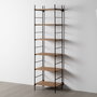 Étagère Noir Beige Fer Bois d'épicéa 64 x 44 x 220 cm