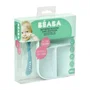 Beaba Set Repas Bébé, Assiette en Silicone Compartimentée à Ventouse Anti-dérapante avec Cuillère, Bleu