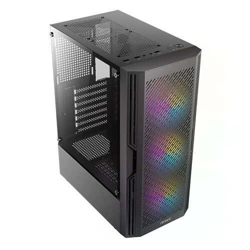 Antec AX20 Boîtier PC Gaming Midi-Tower Noir, ATX/mATX/ITX, Verre Trempé, USB 3.0, 8 Ventilateurs