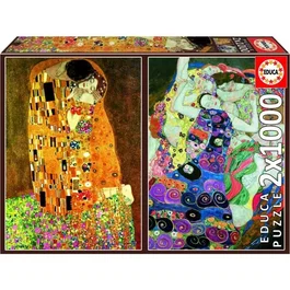 Educa Puzzle 1000 pieces Gustav Klimt - Le Baiser et Portrait d'Adèle Bloch-Bauer I - Set de 2