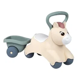 Smoby Porteur trotteur Baby Pony avec remorque - Jouet d'éveil et de motricité pour enfant