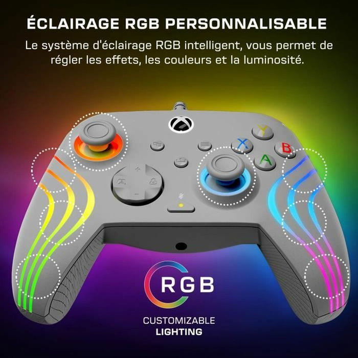 Turtle Beach Afterglow Wave - Manette de jeu RGB Gris - Xbox Series X|S, Xbox One et PC Turtle Beach Afterglow Wave - Manette de jeu RGB Gris - Xbox Series X|S, Xbox One et PC