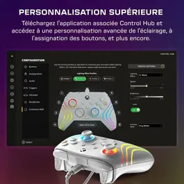 Turtle Beach Afterglow Wave Manette de jeu RGB Filaire - Compatible Xbox Series X|S, Xbox One et PC - Version Gris