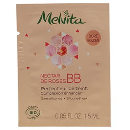 Melvita Crème BB Nectar de Roses Bio, Couverture légère, Teint doré, Échantillon 1,5 ml