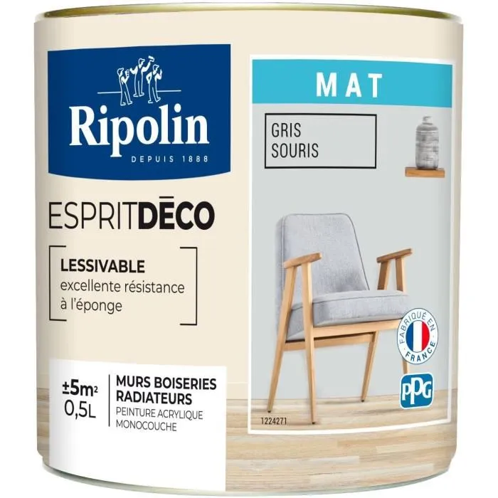 Ripolin - Peinture Protection Extrême pour Sol Gris Béton RAL 70 Satin 2,5 Litres
