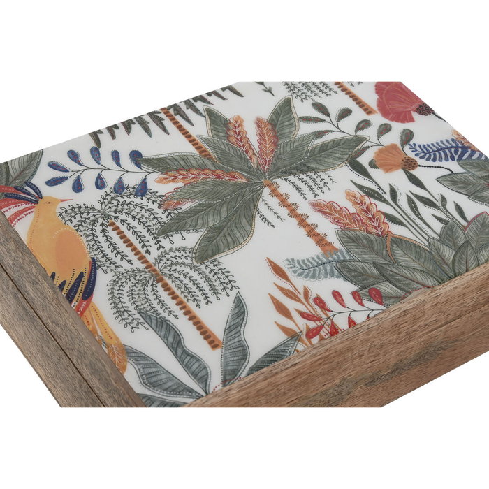 Boîte à bijoux Home ESPRIT Vert Orange Bois de manguier 25,5 x 18 x 8,5 cm (2 Pièces)
