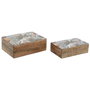 Boîte à bijoux Home ESPRIT Vert Orange Bois de manguier 25,5 x 18 x 8,5 cm (2 Pièces)